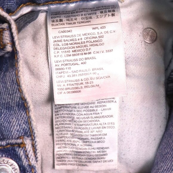 LEVIS 550 31x32 *FLAWED* Acid Wash Light Blue Denim Jeans Classic Distressed Y2K - Picture 10 of 14